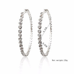 Luxury Big Crystal Hoop Statement Earrings with Rhinestones