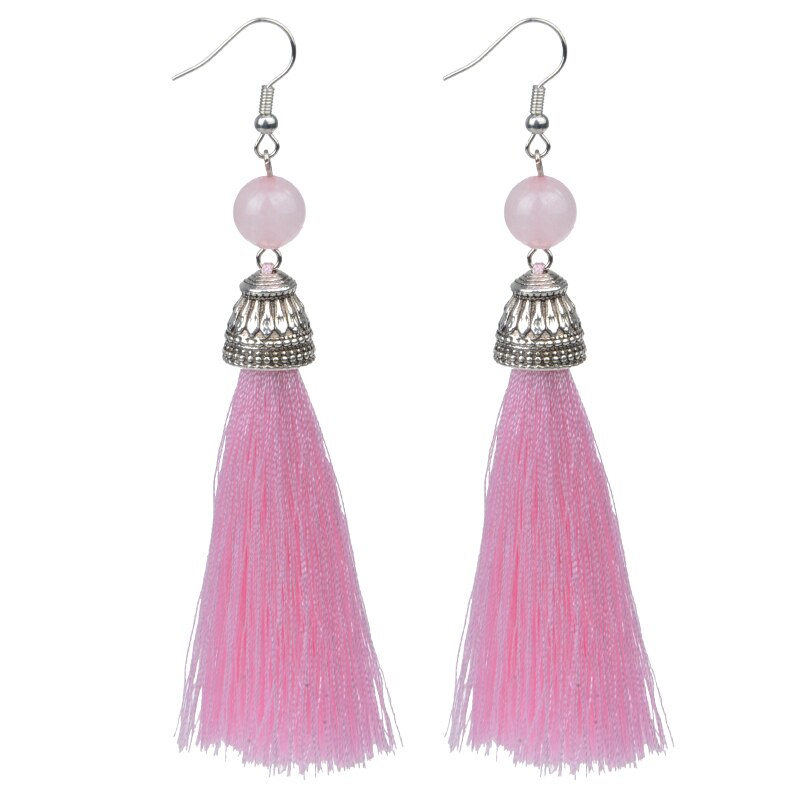 Vintage Fringe Tassel Natural Stone Luxury Earrings