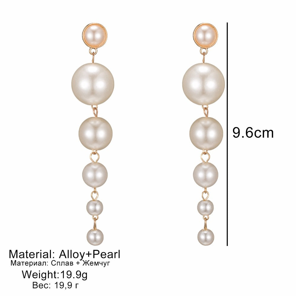 Pearl Long Earrings Jewelry