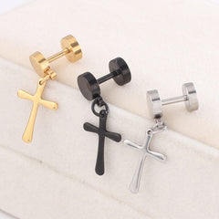 Titanium none allergic cross exaggerated personality Ear Stud