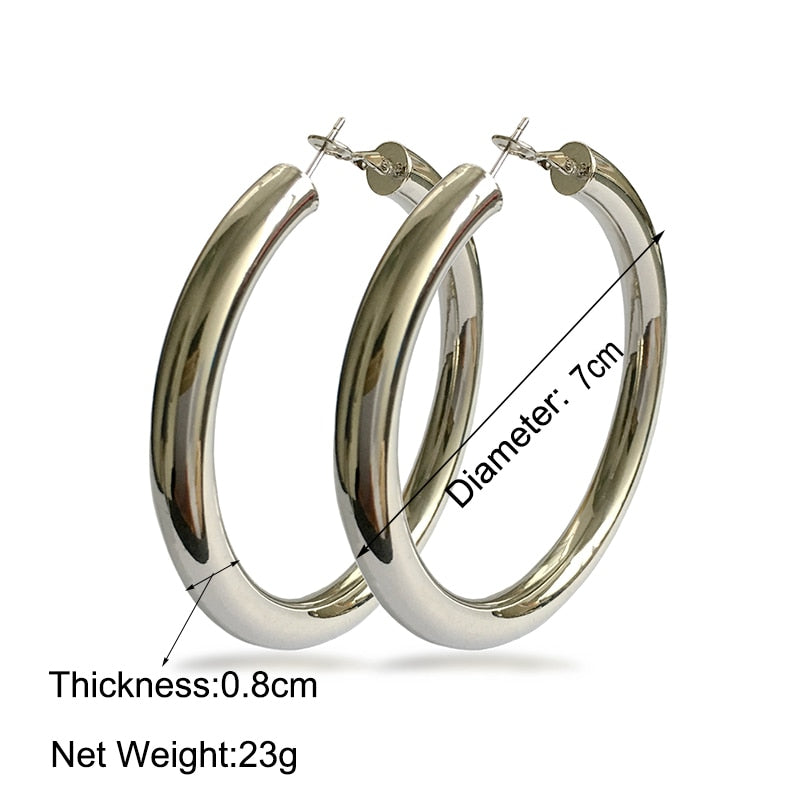 Fashion Wide Statement Hoop Earrings