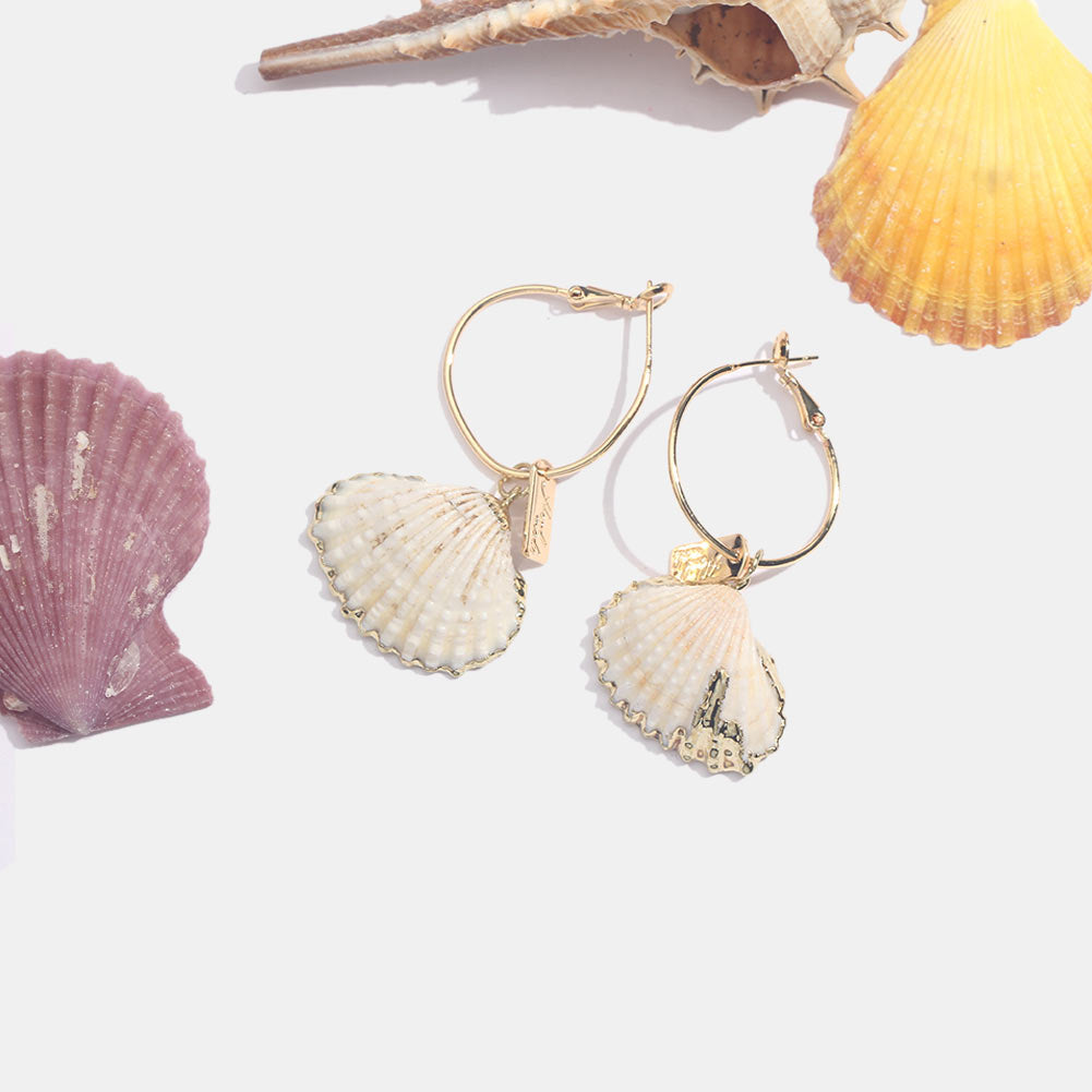 Natural Sea Shells Dangle Drop Earrings