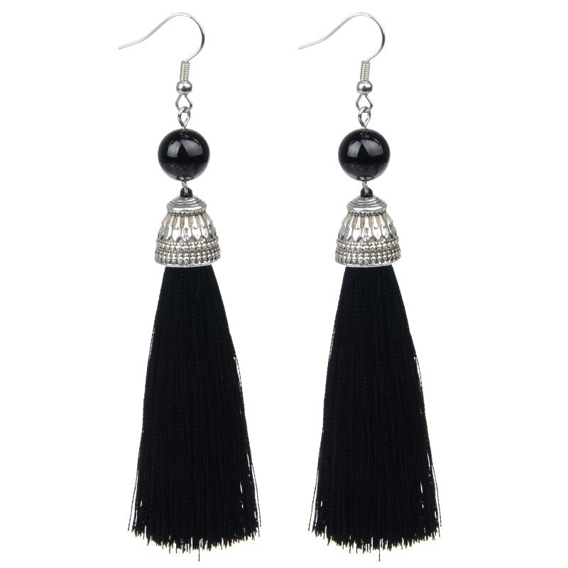 Vintage Fringe Tassel Natural Stone Luxury Earrings