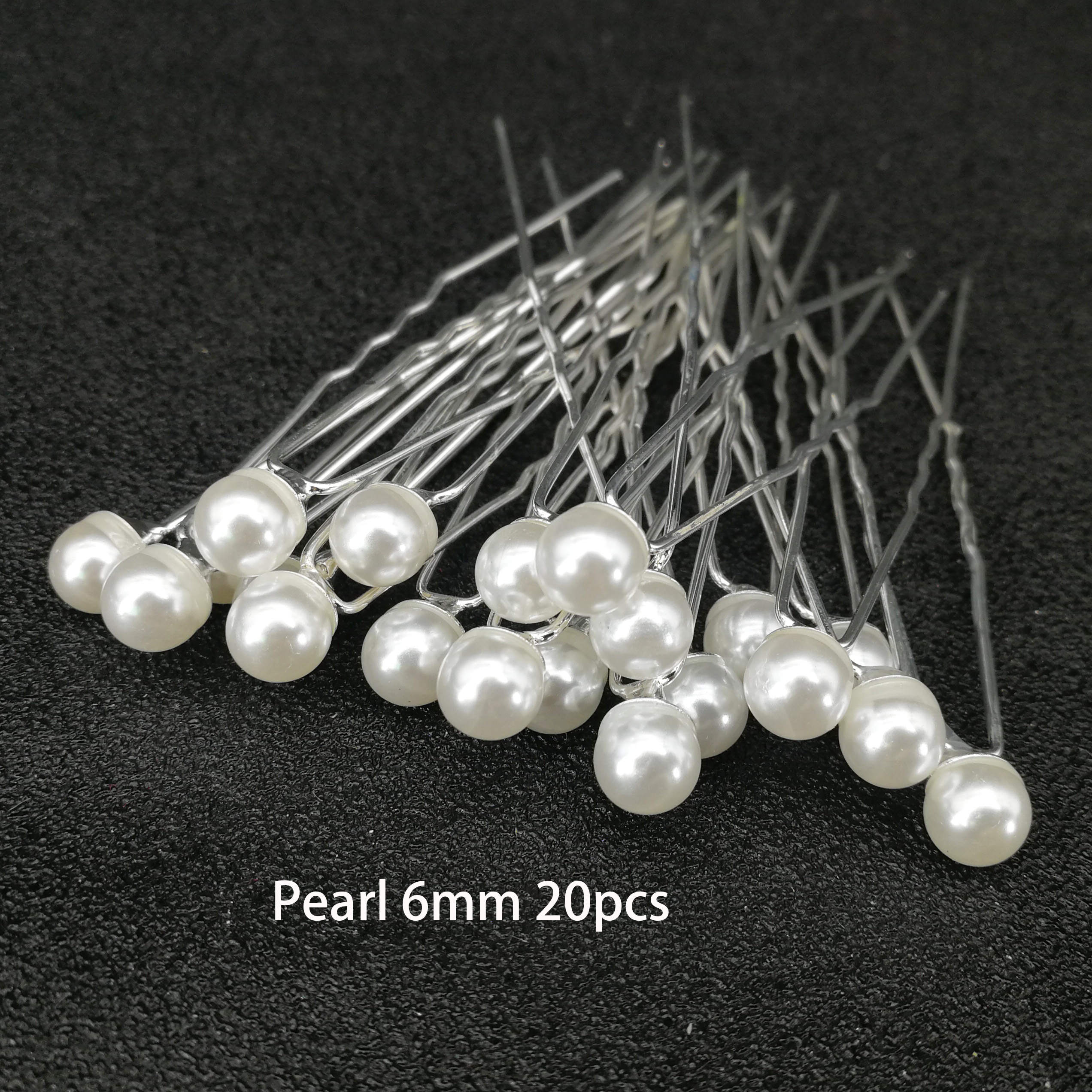 U-shaped Pin Metal Hairpins Simulated Pearl Bridal Tiara Hair Accessories