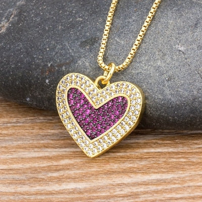 Heart Pendent Charm Chain Necklaces