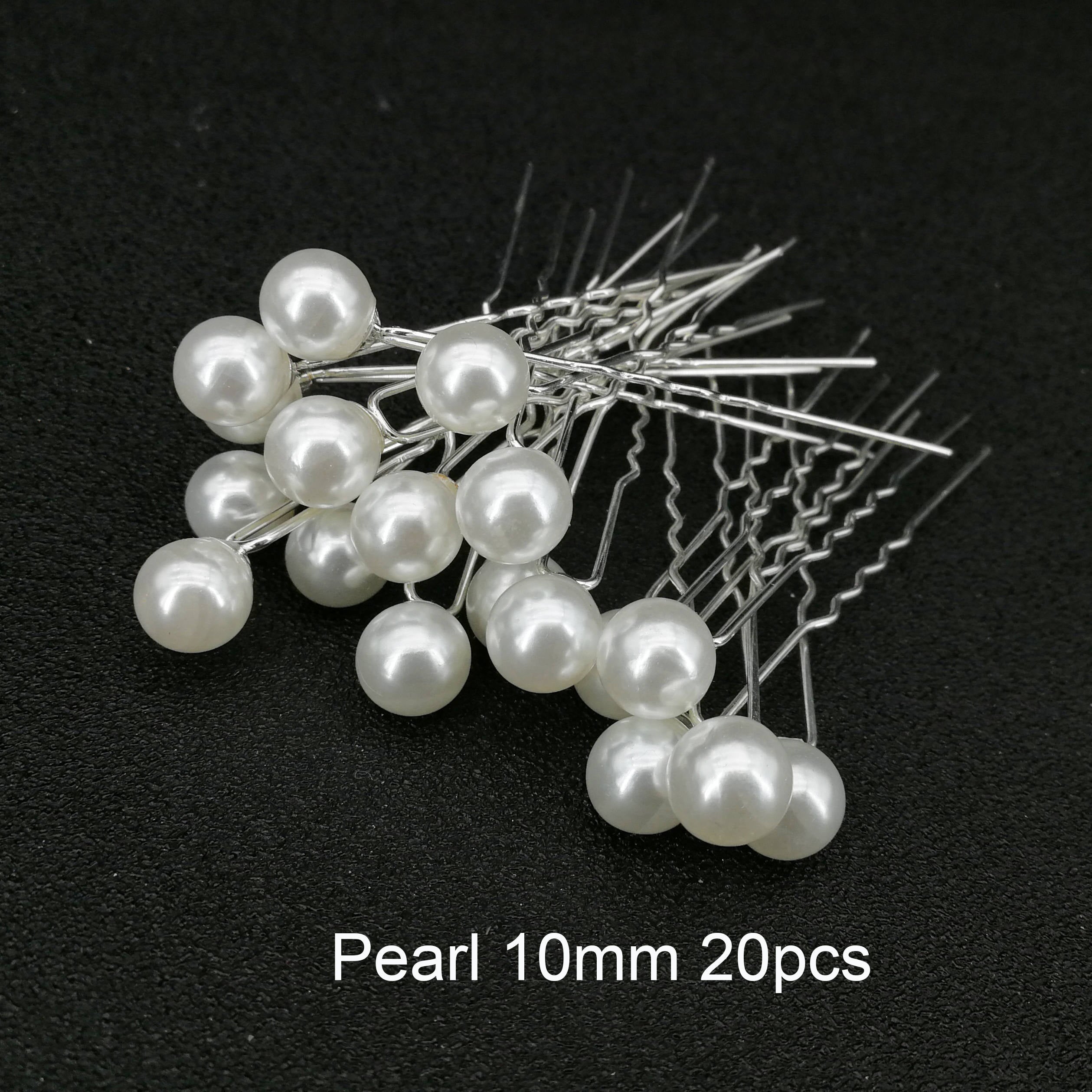 U-shaped Pin Metal Hairpins Simulated Pearl Bridal Tiara Hair Accessories