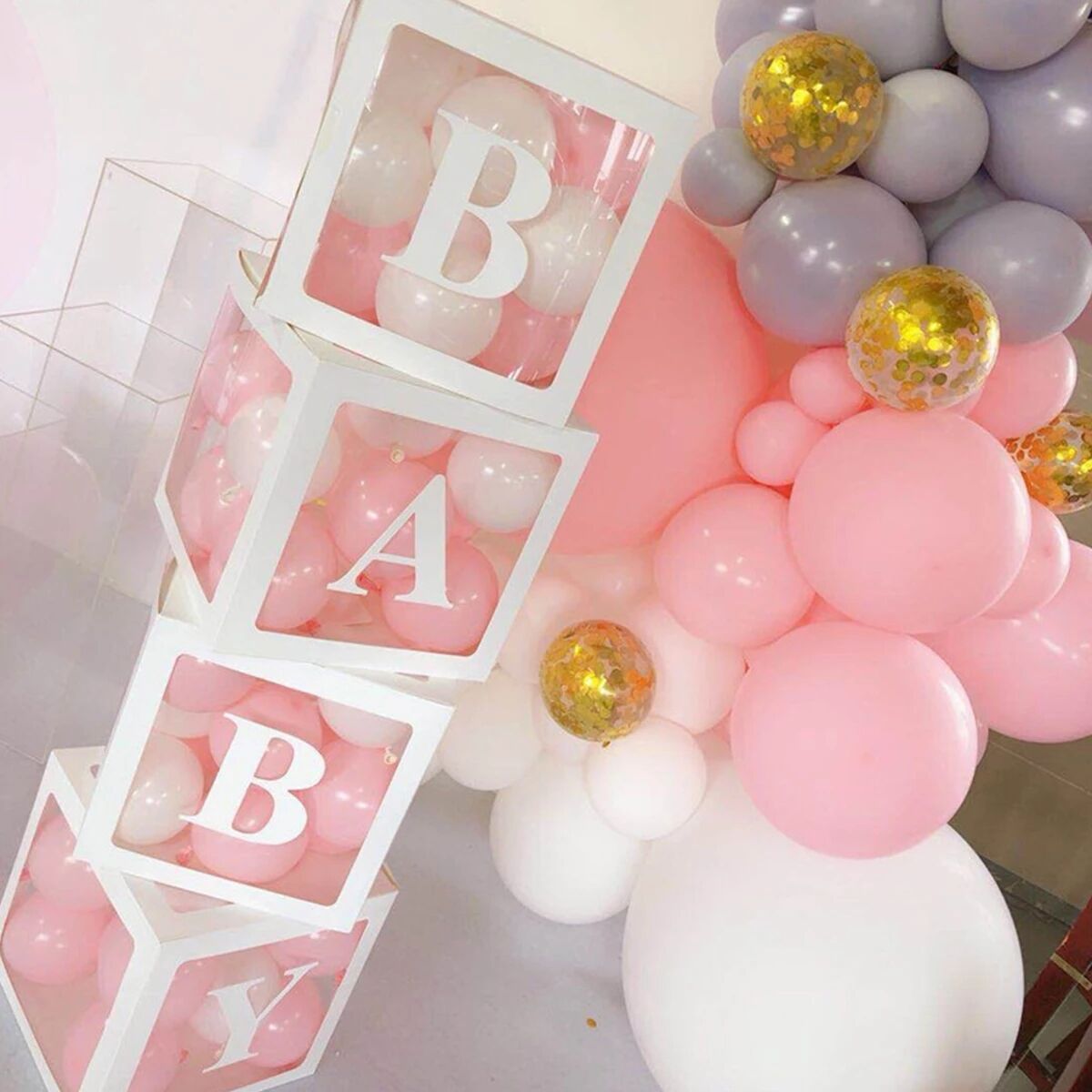 Transparent Name Box Wedding Balloon, Party Decoration, Birthday, Baby Shower