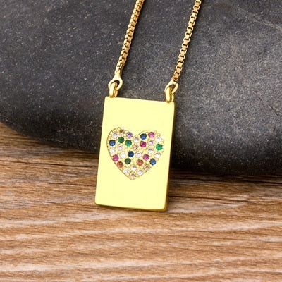 Heart Pendent Charm Chain Necklaces