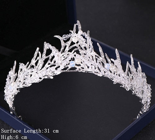 Silver Color Crystal Tiaras and Crowns Wedding Hair Accessories