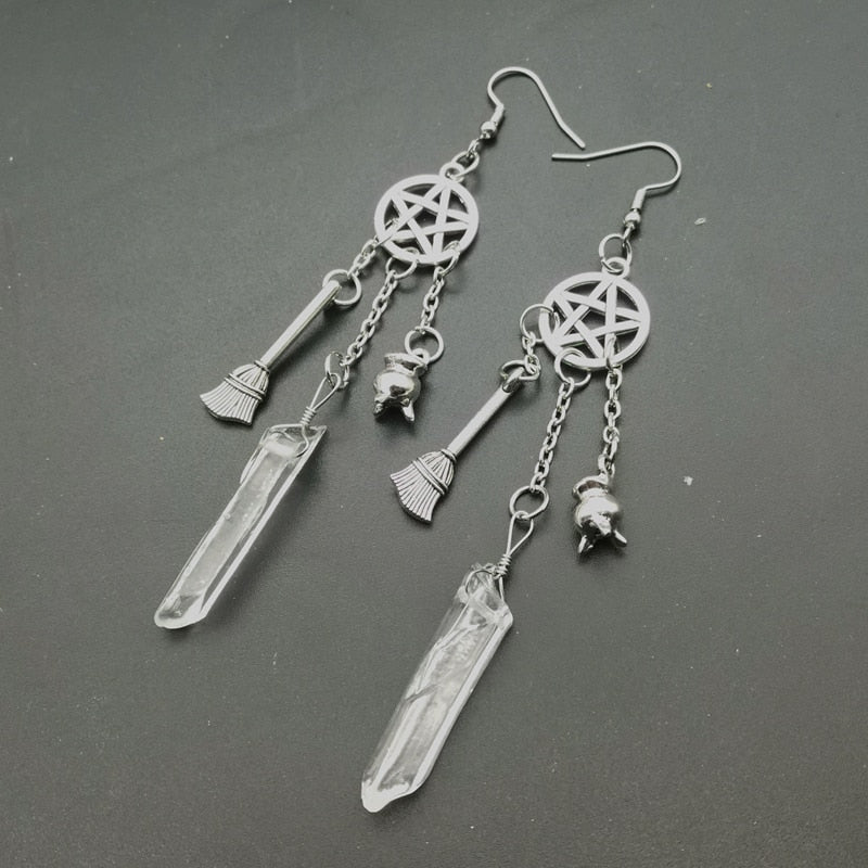 Clear Crystal Quartz Earrings