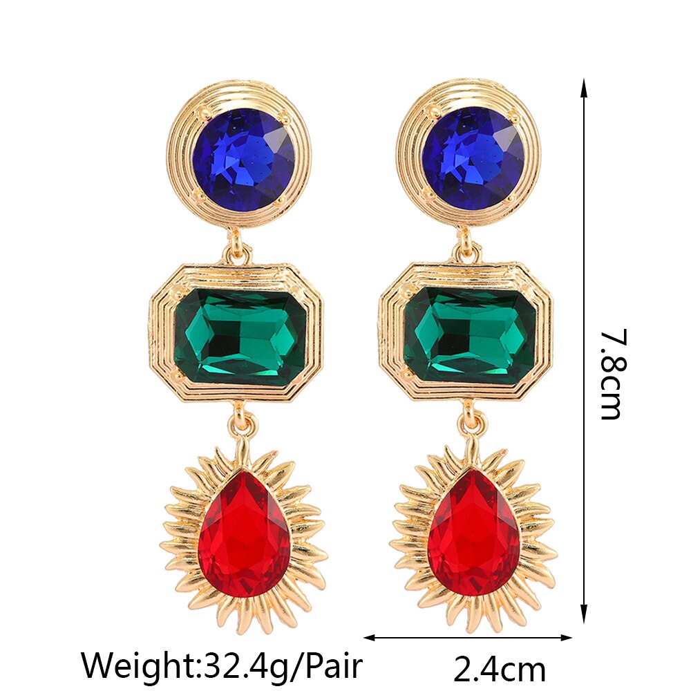 Statement Rhinestone Crystal Drop Earrings