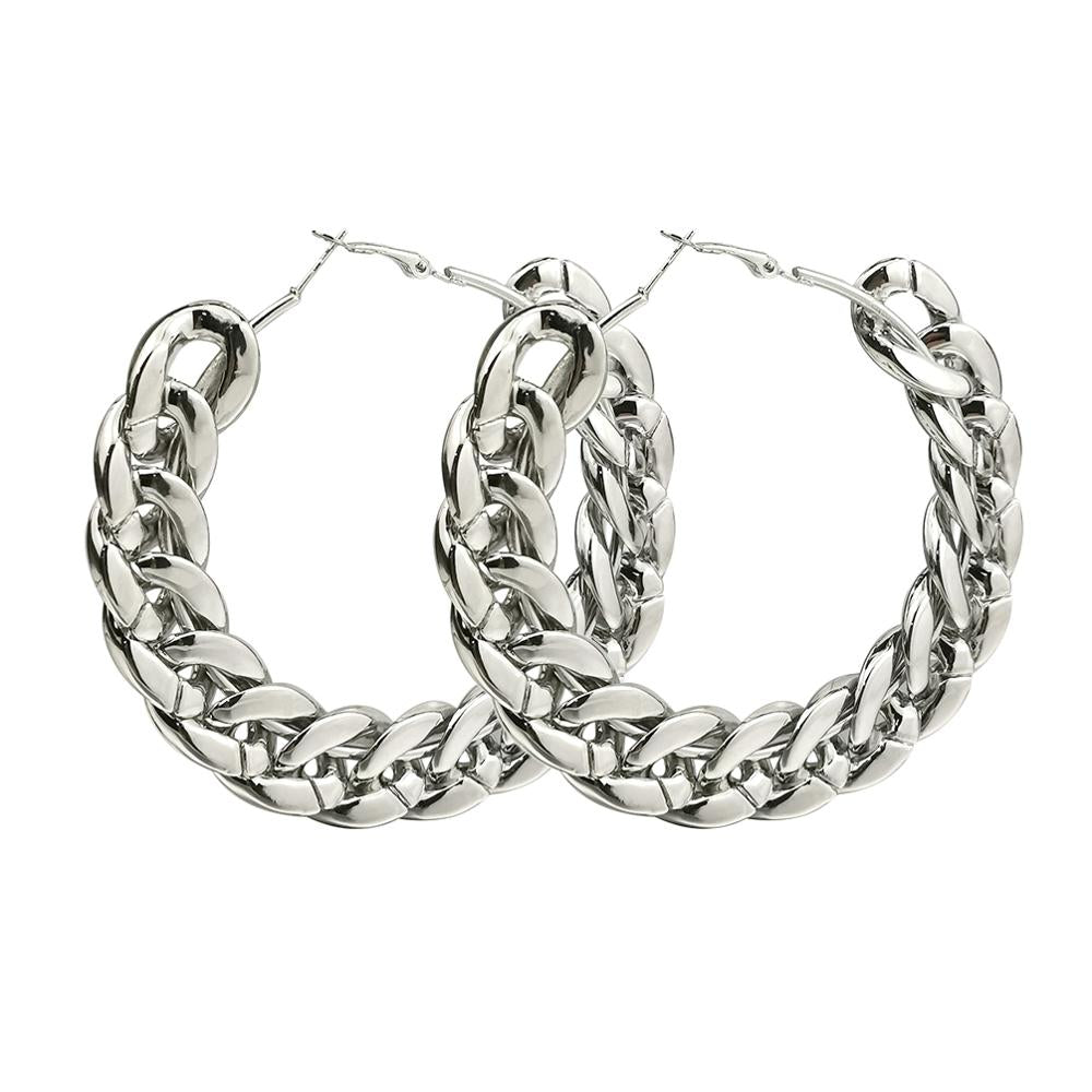 Big Statement Chain Hoop Earrings