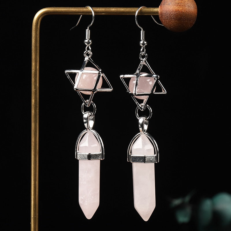 Natural Crystals stones Restoration Earrings