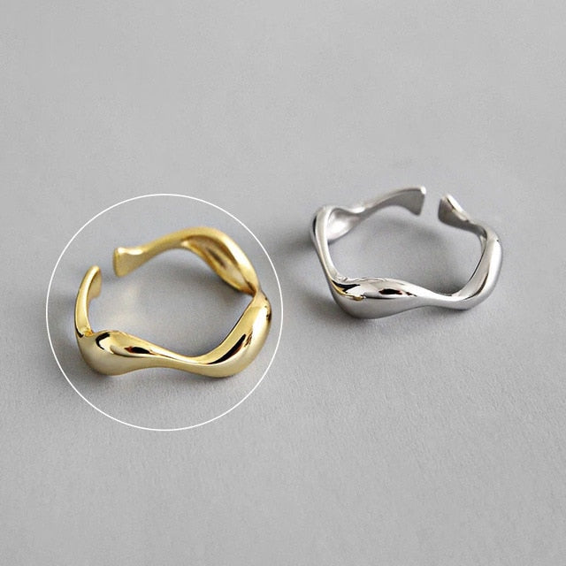 Silver and Gold Color Rings Irregular Geometric styles