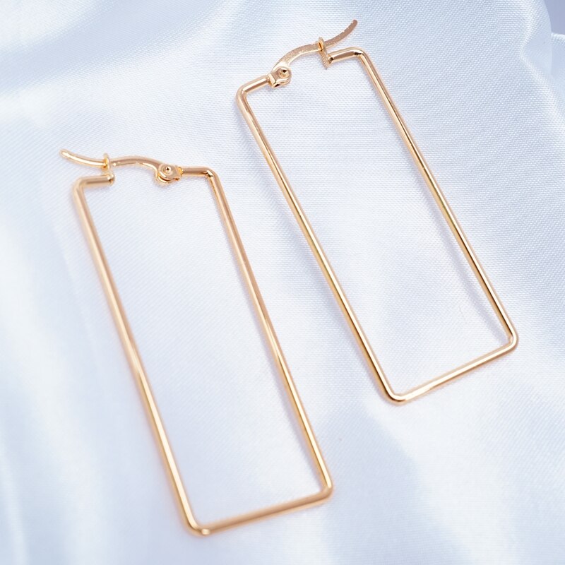 Big Gold Hoops shapes Stainless Steel Earrings 30mm/40mm/50mm