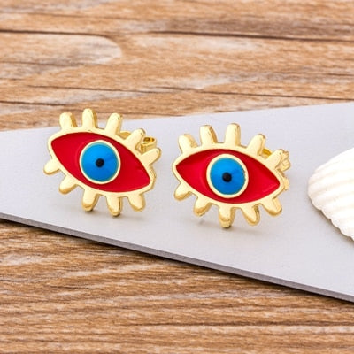 Evil Eye Shape Stud Earrings