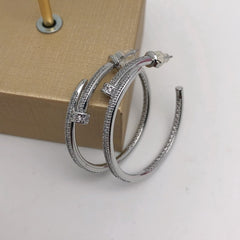 Luxury Nail  Hoop Earrings