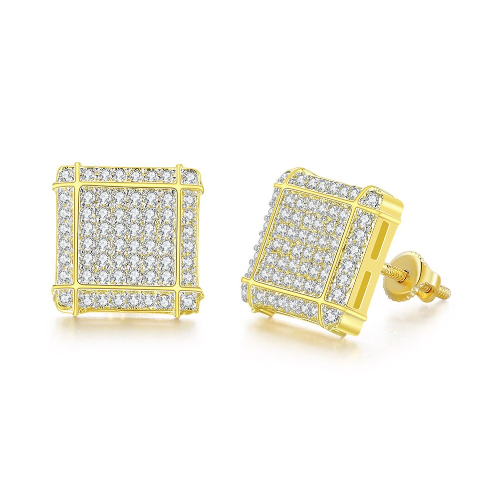 Luxury Ice Out Crystal Threaded Studs