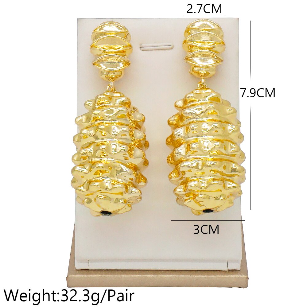 Hollow Out Big Long Drop Design Earrings