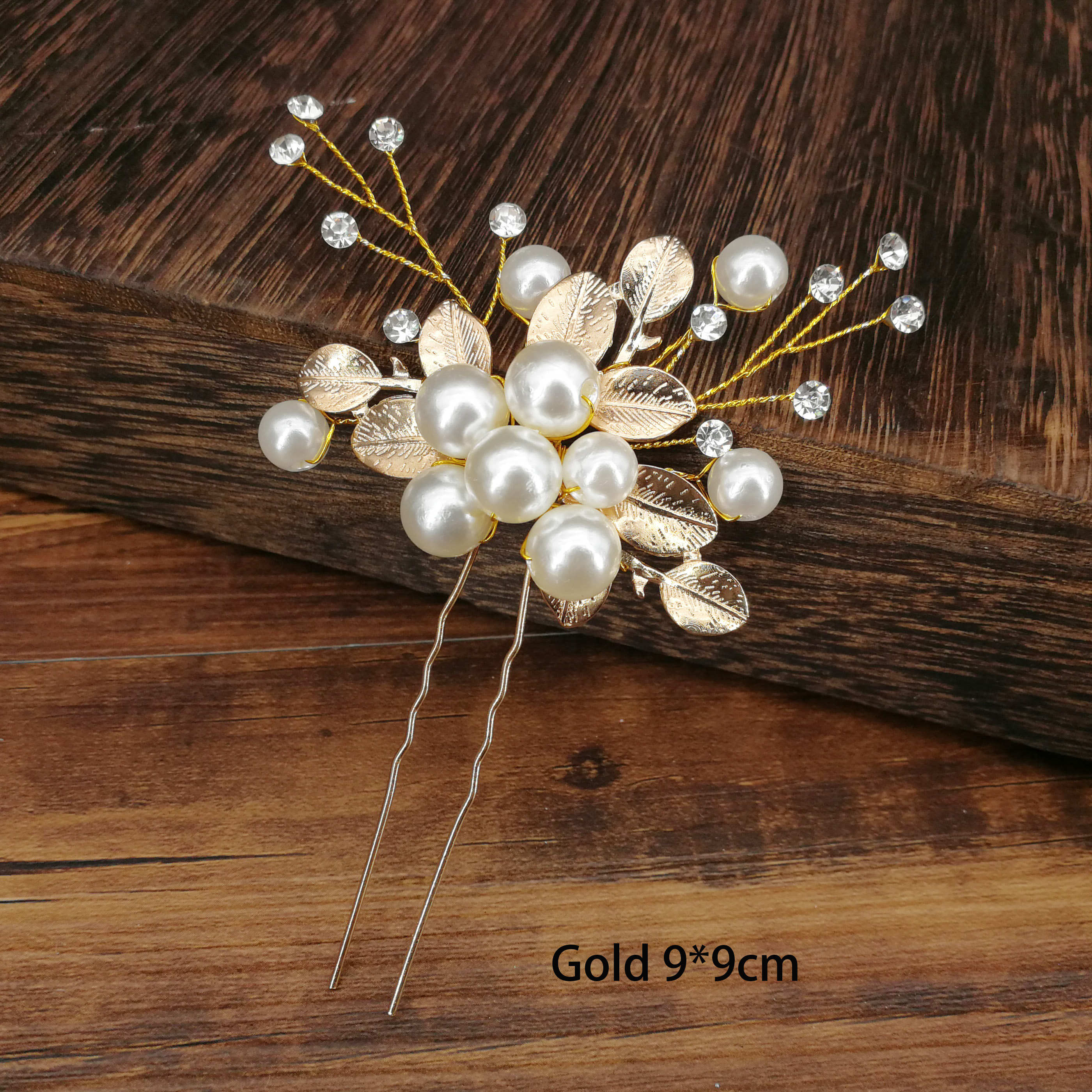 U-shaped Pin Metal Hairpins Simulated Pearl Bridal Tiara Hair Accessories