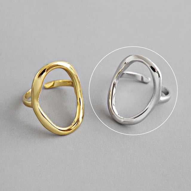 Silver and Gold Color Rings Irregular Geometric styles