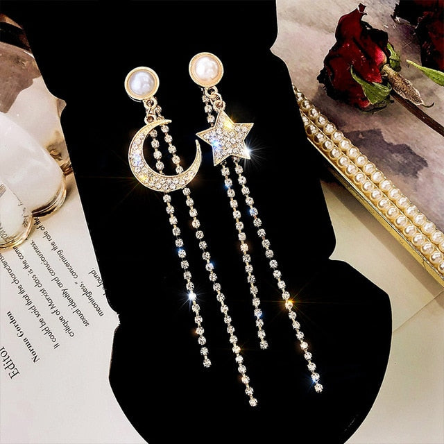 Luxury Cubic Zirconia and pearl Earrings