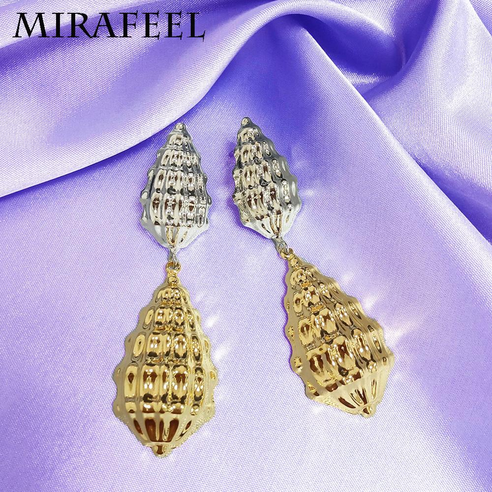 18k Gold & Silver Quality Plaited Shelly Dangle drop earrings