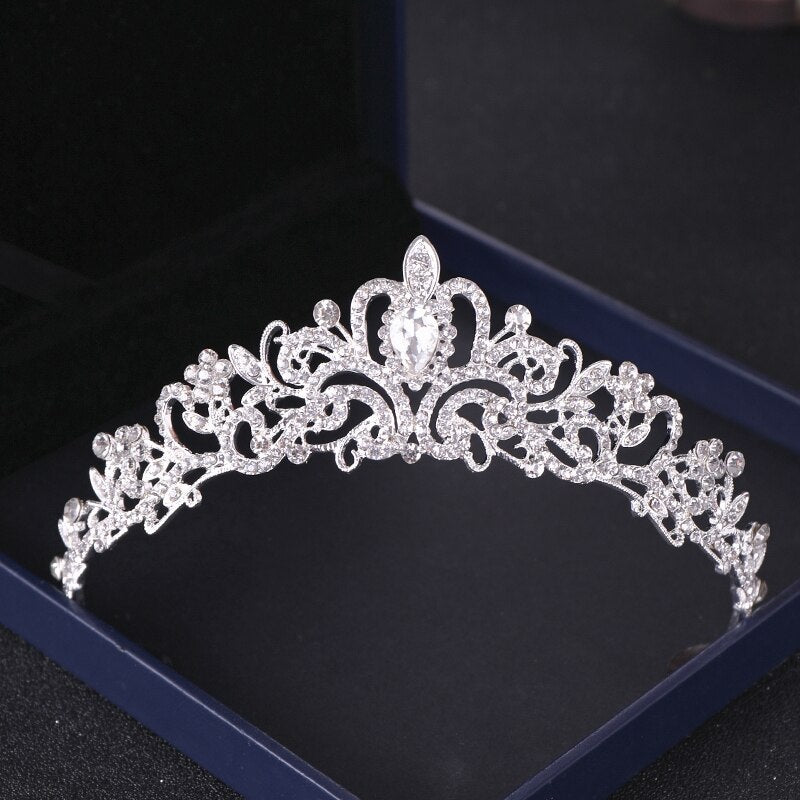 Silver Color Crystal Tiaras and Crowns Wedding Hair Accessories