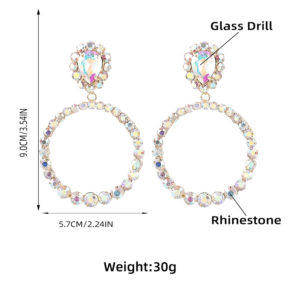 Luxury Large Rhinestone Drop Earrings