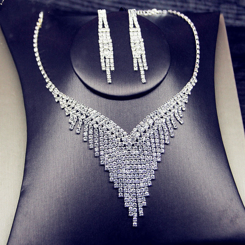 Long Tassel Rhinestone Jewellery Sets