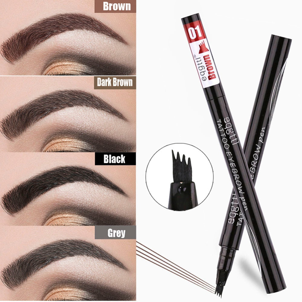 Long Lasting Liquid 4-Claw Eyebrow Waterproof Tattoo Dye Tint Pen