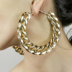 Big Statement Chain Hoop Earrings