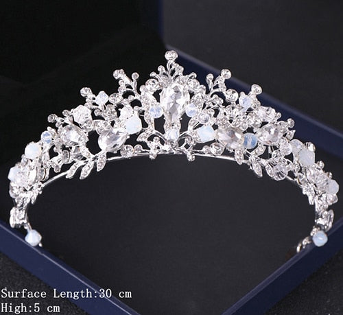 Silver Color Crystal Tiaras and Crowns Wedding Hair Accessories