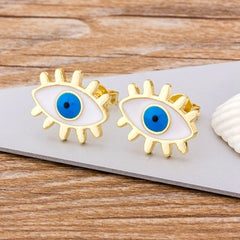 Evil Eye Shape Stud Earrings