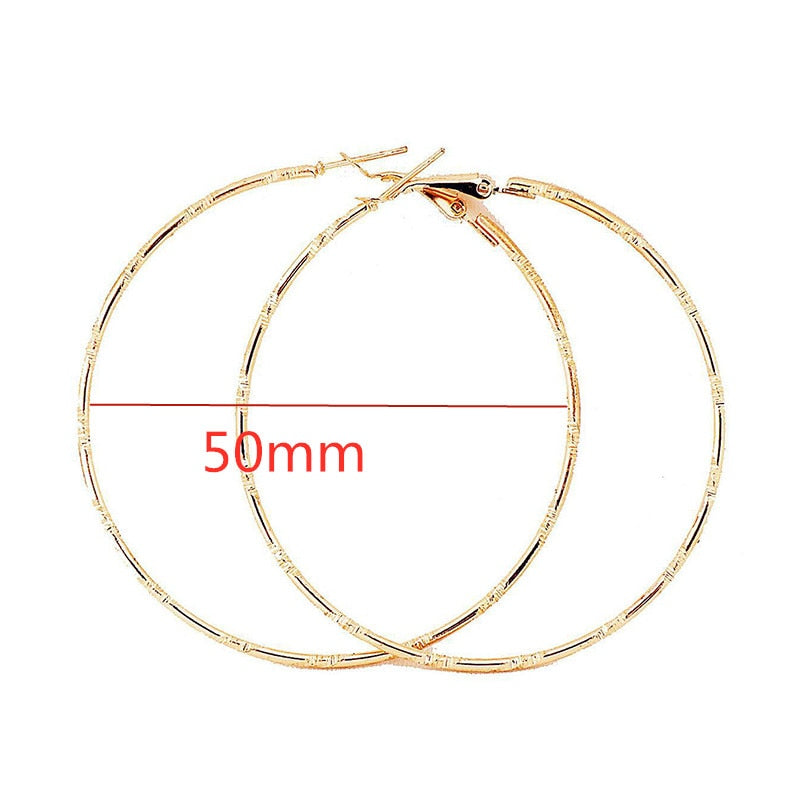 Exaggerate Big Smooth Circle Hoop Earrings - 40mm 60mm 70mm 80mm