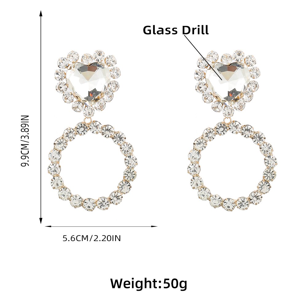 Luxury Large Rhinestone Drop Earrings