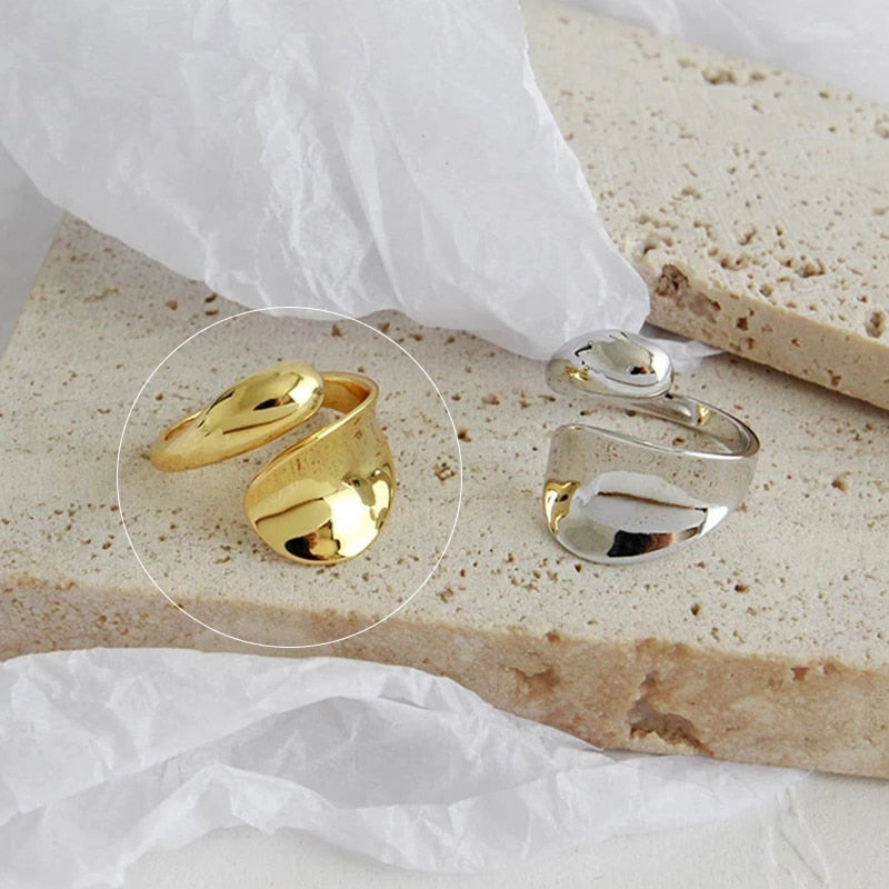 Silver and Gold Color Rings Irregular Geometric styles