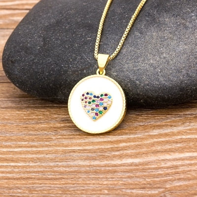 Heart Pendent Charm Chain Necklaces