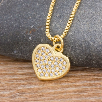 Heart Pendent Charm Chain Necklaces