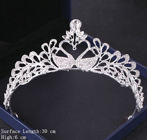 Silver Color Crystal Tiaras and Crowns Wedding Hair Accessories