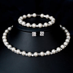 Rhinestone Crystal Choker Necklace Earrings and Bracelet Sets