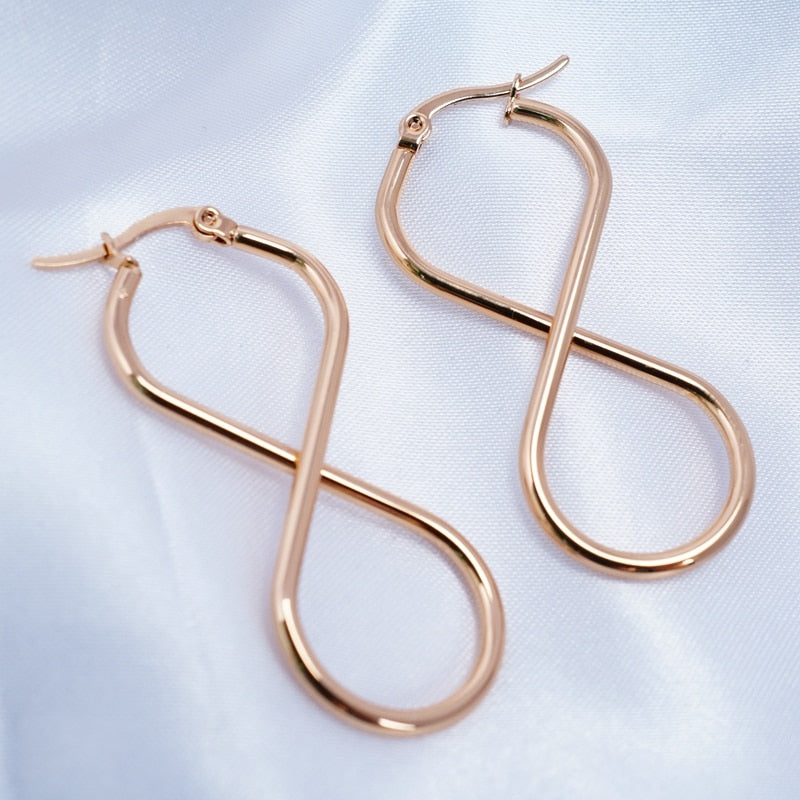 Big Gold Hoops shapes Stainless Steel Earrings 30mm/40mm/50mm