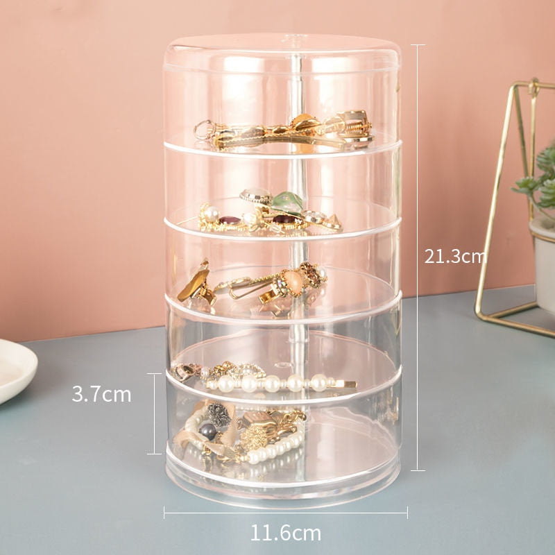 Rotating Jewellery & Makeup Organizer / Storage Rack with Cover