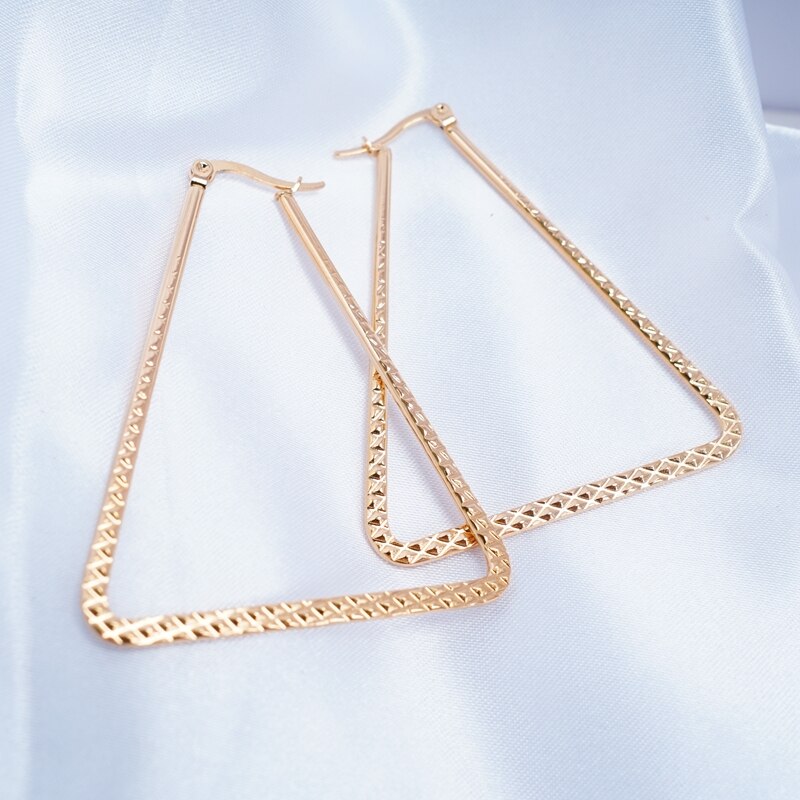 Big Gold Hoops shapes Stainless Steel Earrings 30mm/40mm/50mm