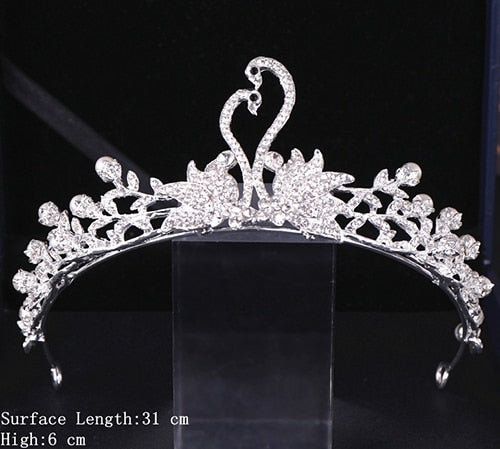 Silver Color Crystal Tiaras and Crowns Wedding Hair Accessories