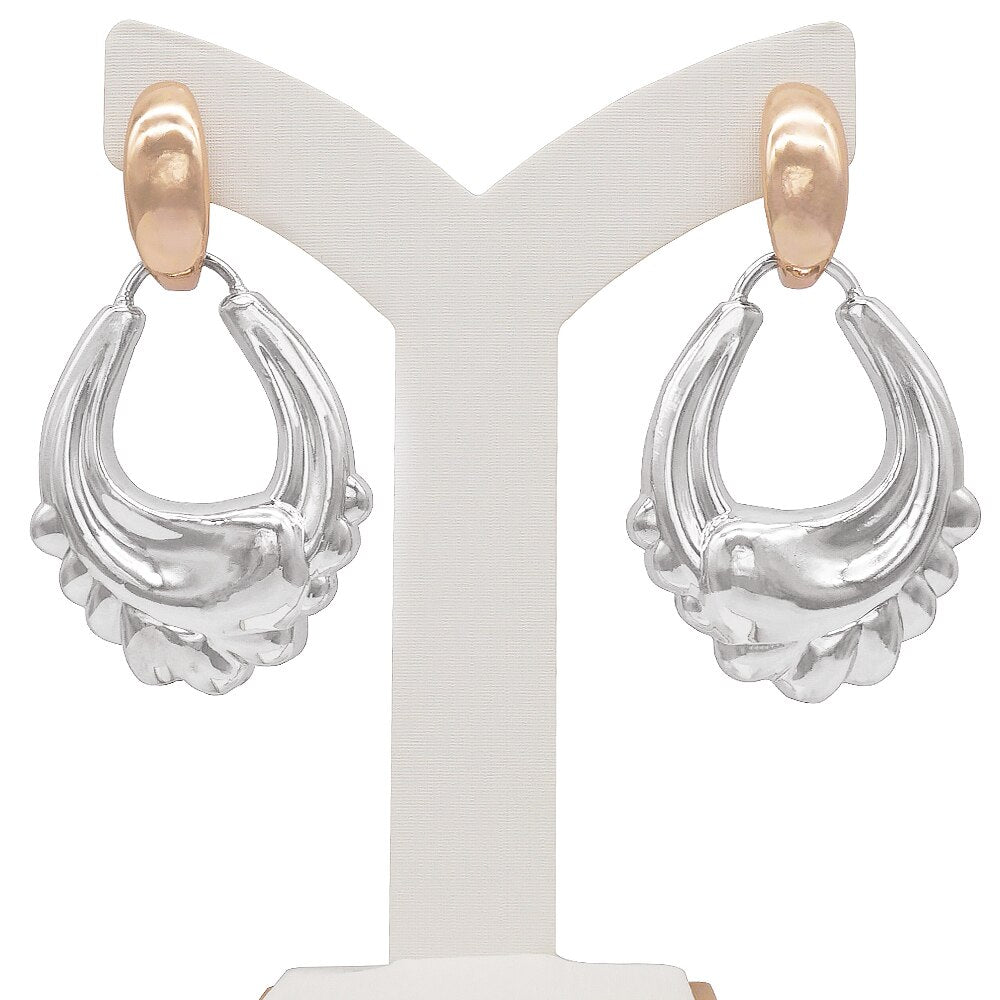 Hollow Out Big Long Drop Design Earrings