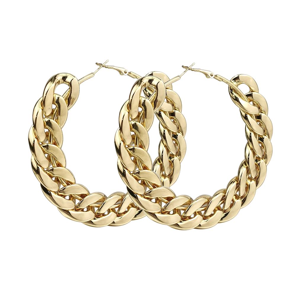 Big Statement Chain Hoop Earrings