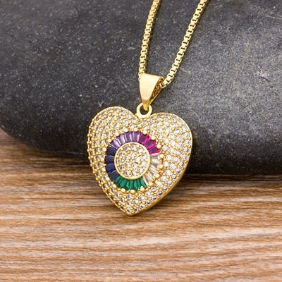 Heart Pendent Charm Chain Necklaces