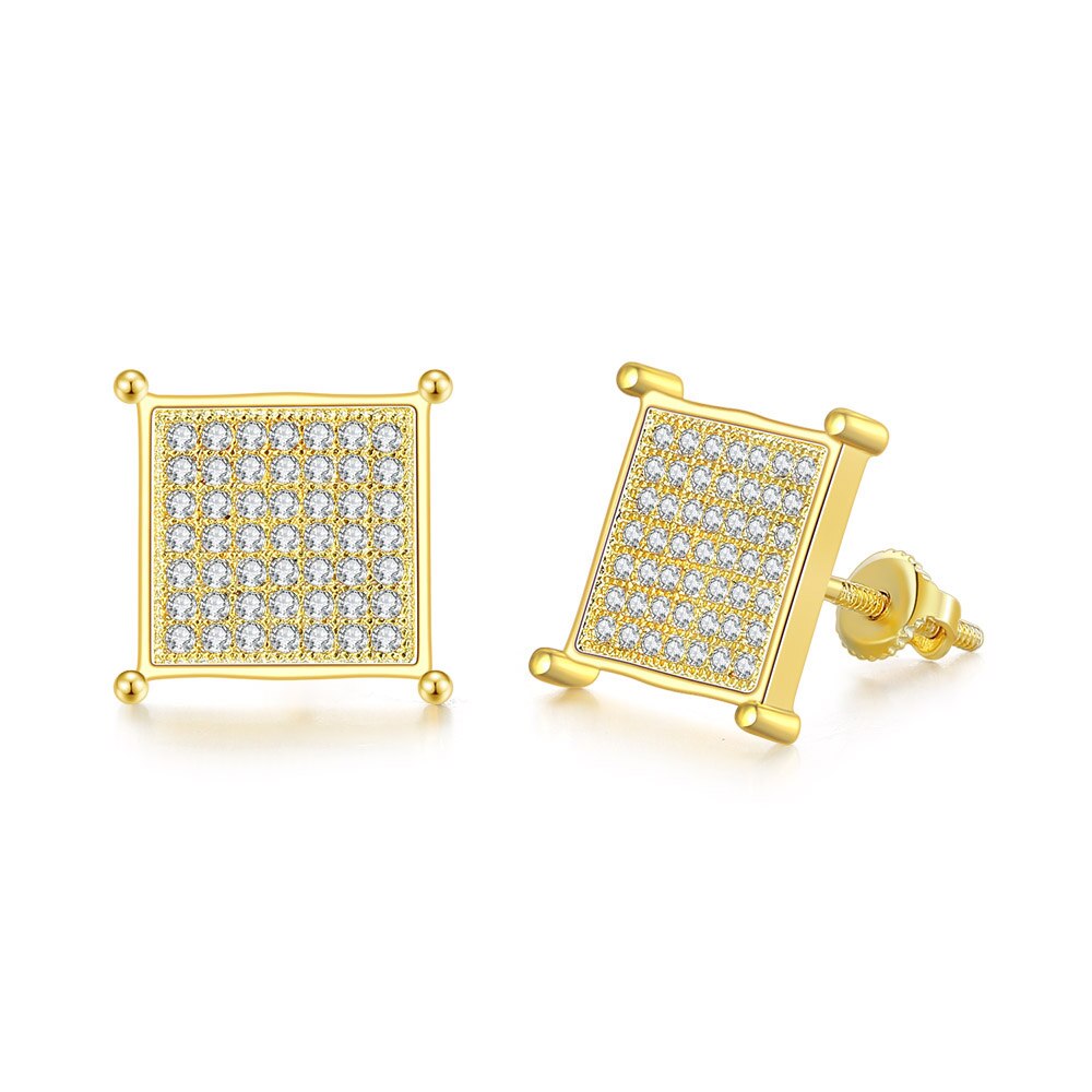 Luxury Ice Out Crystal Threaded Studs