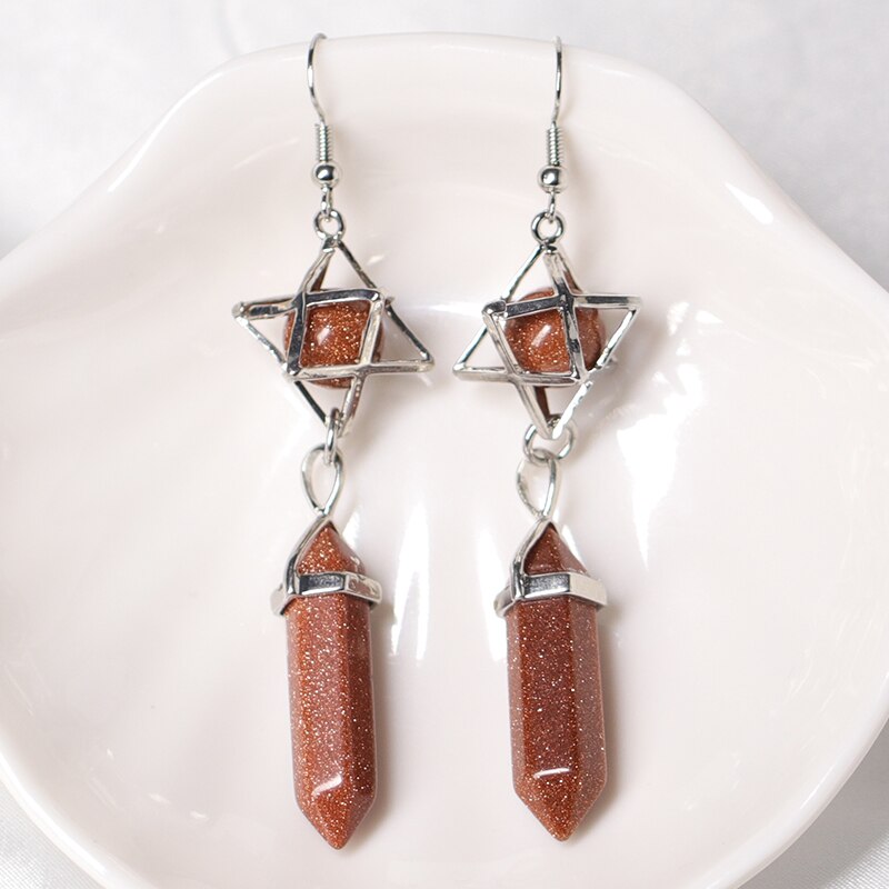 Natural Crystals stones Restoration Earrings